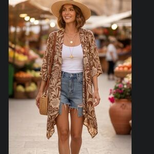Patrons of Peace Chic and Flowy Floral Kimono/Cardigan